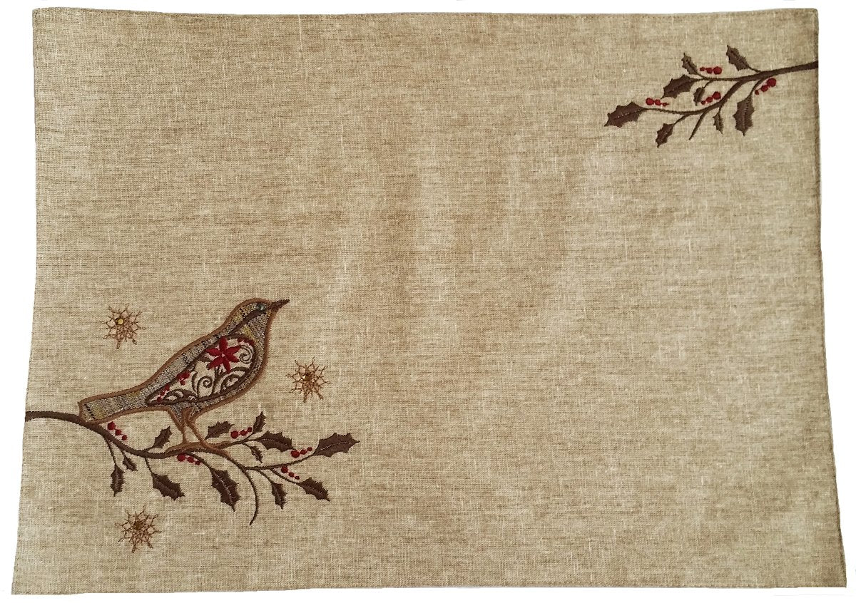 Holiday Bird On Twig Placemat