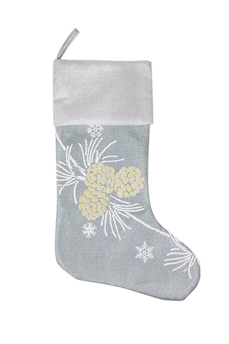Winter Pine Cone Christmas Stocking
