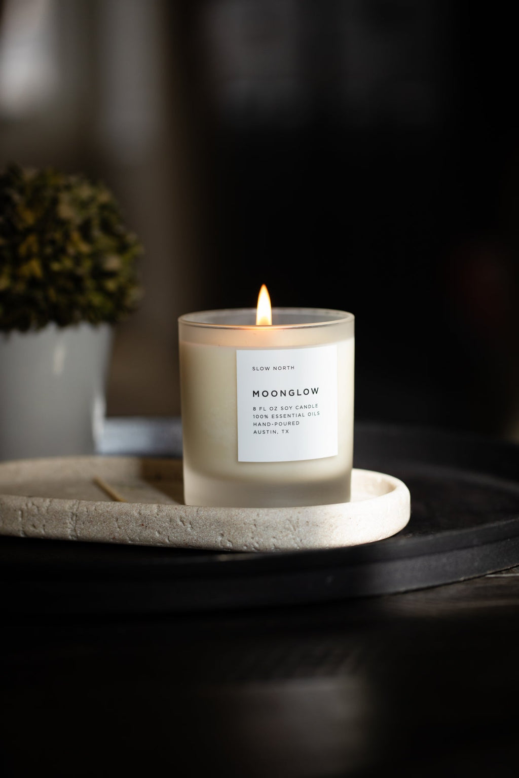 Moonglow Signature Candle | Patchouli, Cinnamon & Black Pepper | 100% Soy Wax | Vegan | Austin, TX | Slow North