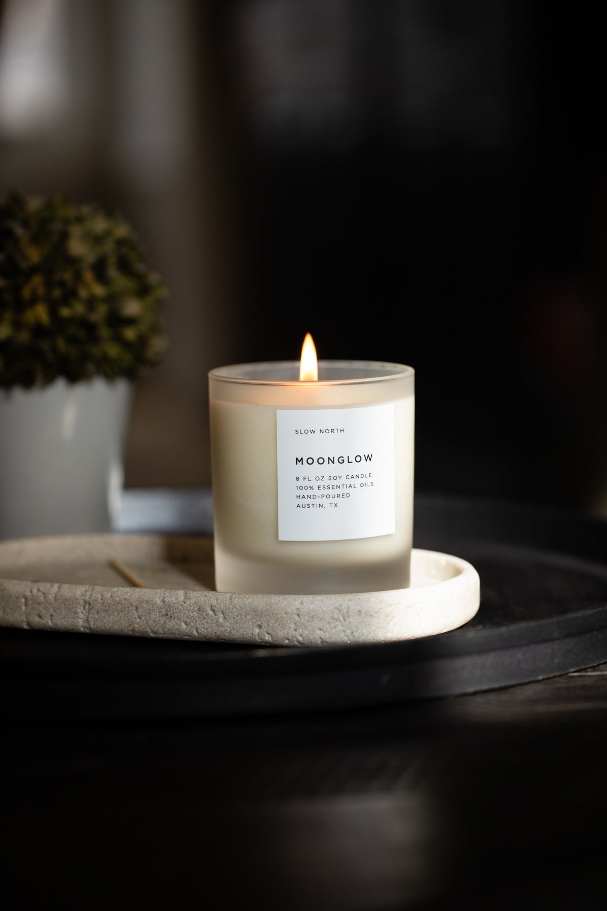 Moonglow Signature Candle | Patchouli, Cinnamon & Black Pepper | 100% Soy Wax | Vegan | Austin, TX | Slow North