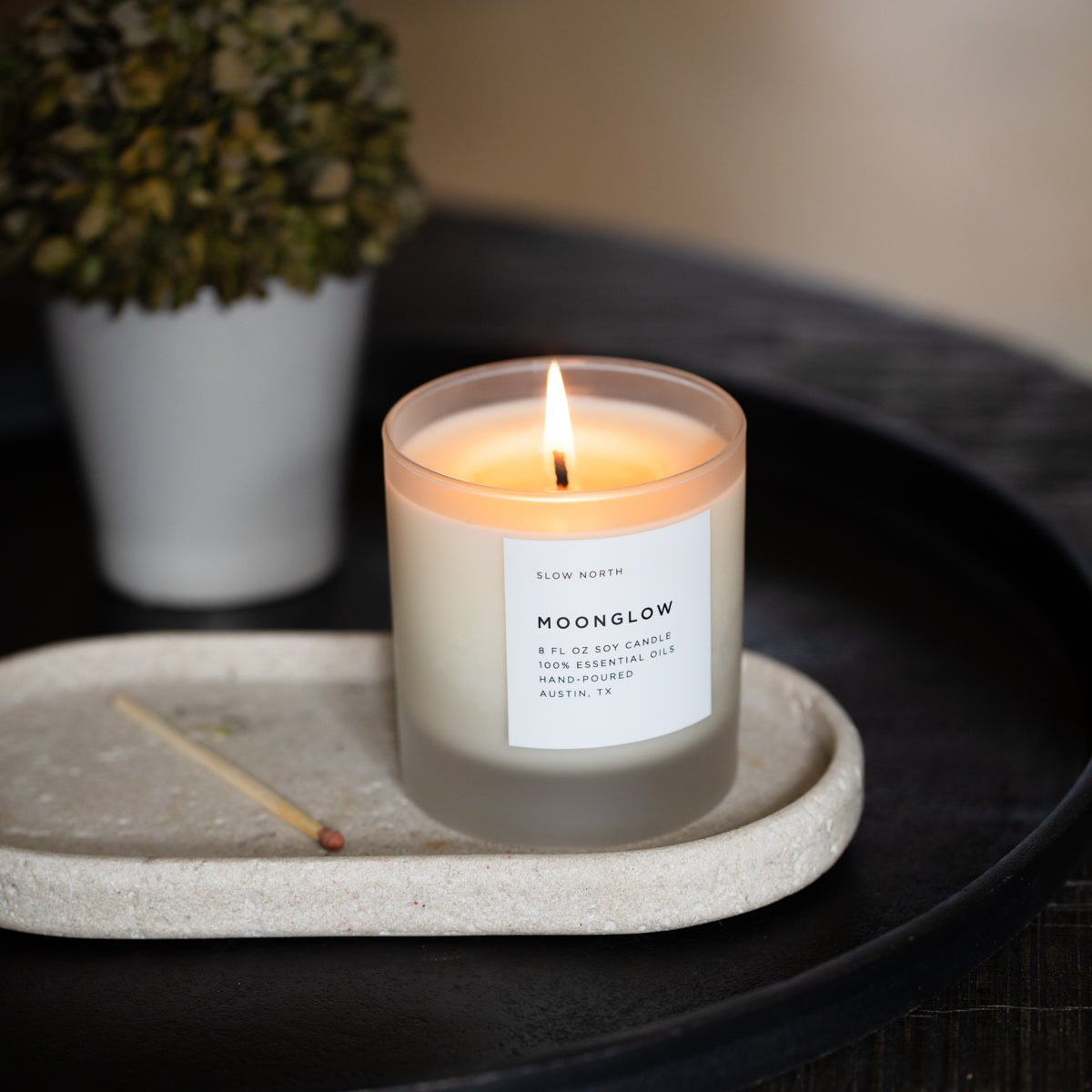 Moonglow Signature Candle | Patchouli, Cinnamon & Black Pepper | 100% Soy Wax | Vegan | Austin, TX | Slow North