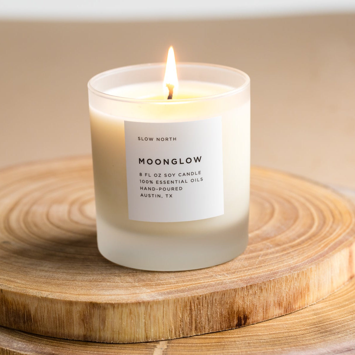 Moonglow Signature Candle | Patchouli, Cinnamon & Black Pepper | 100% Soy Wax | Vegan | Austin, TX | Slow North