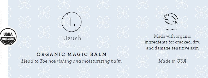 USDA Organic Magic Balm | Head-to-Toe | Oat & Calendula, Comfrey, Cocoa Butter | Eczema & Dry Skin | No Preservatives | 2 oz | Made in USA | Lizush