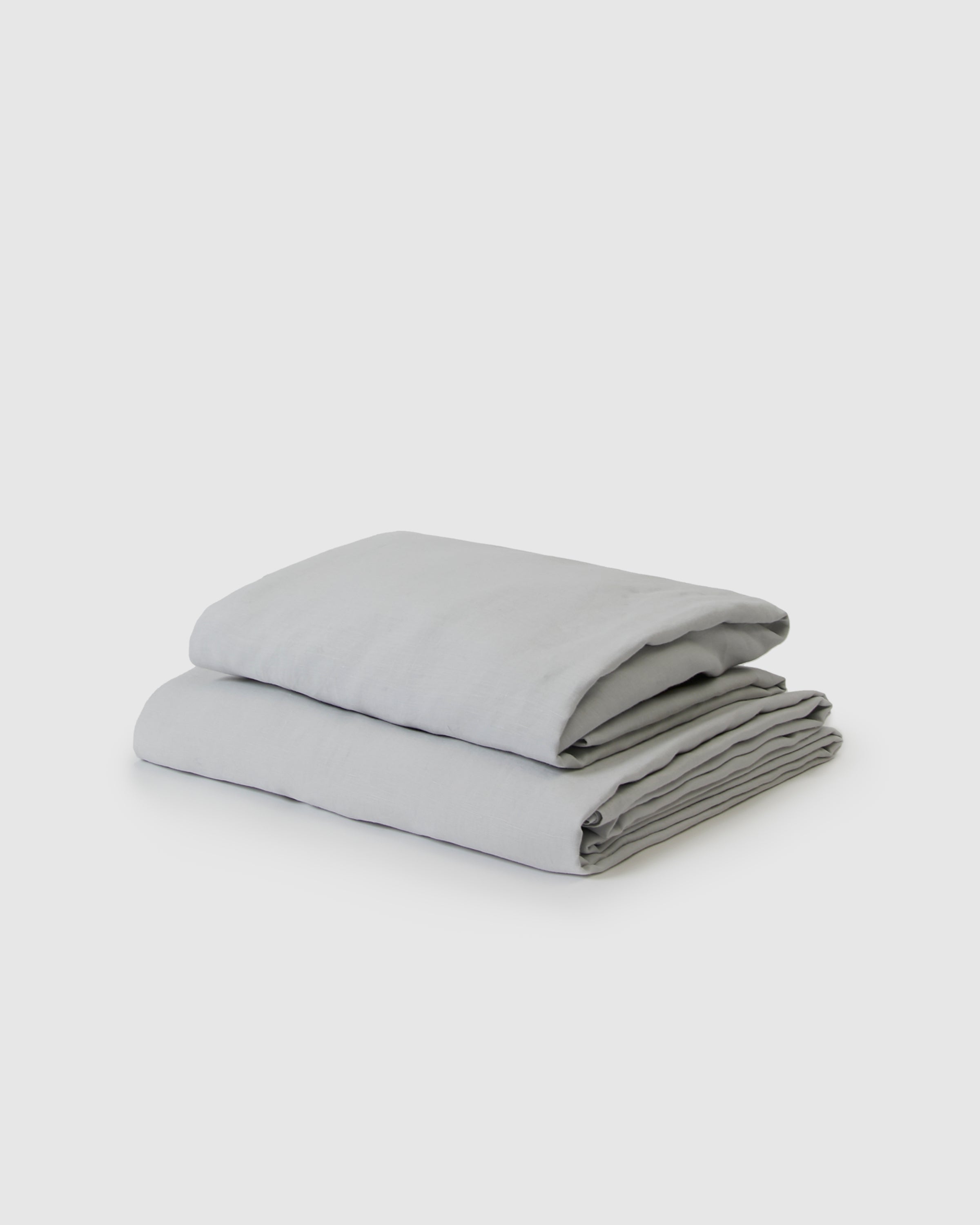Marcel Linen Sheet Set | Glacier | 100% French Flax | Stonewashed | Fitted & Flat | 4 Sizes | SUNDAY MORNING