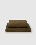 French Flax Linen Sheet Set | Stonewashed | Moss