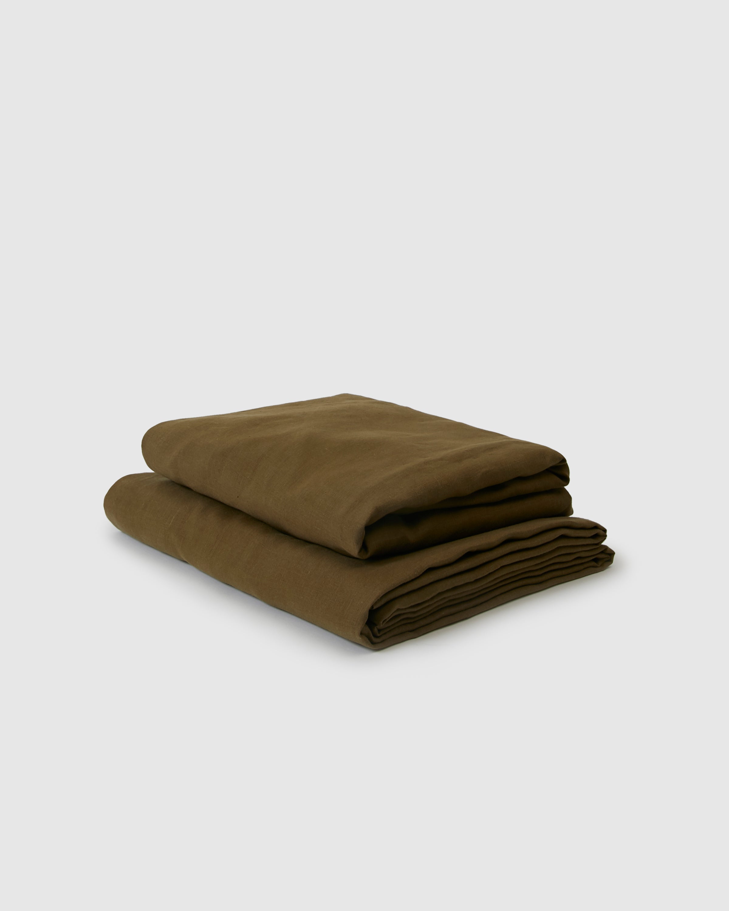 French Flax Linen Sheet Set | Stonewashed | Moss