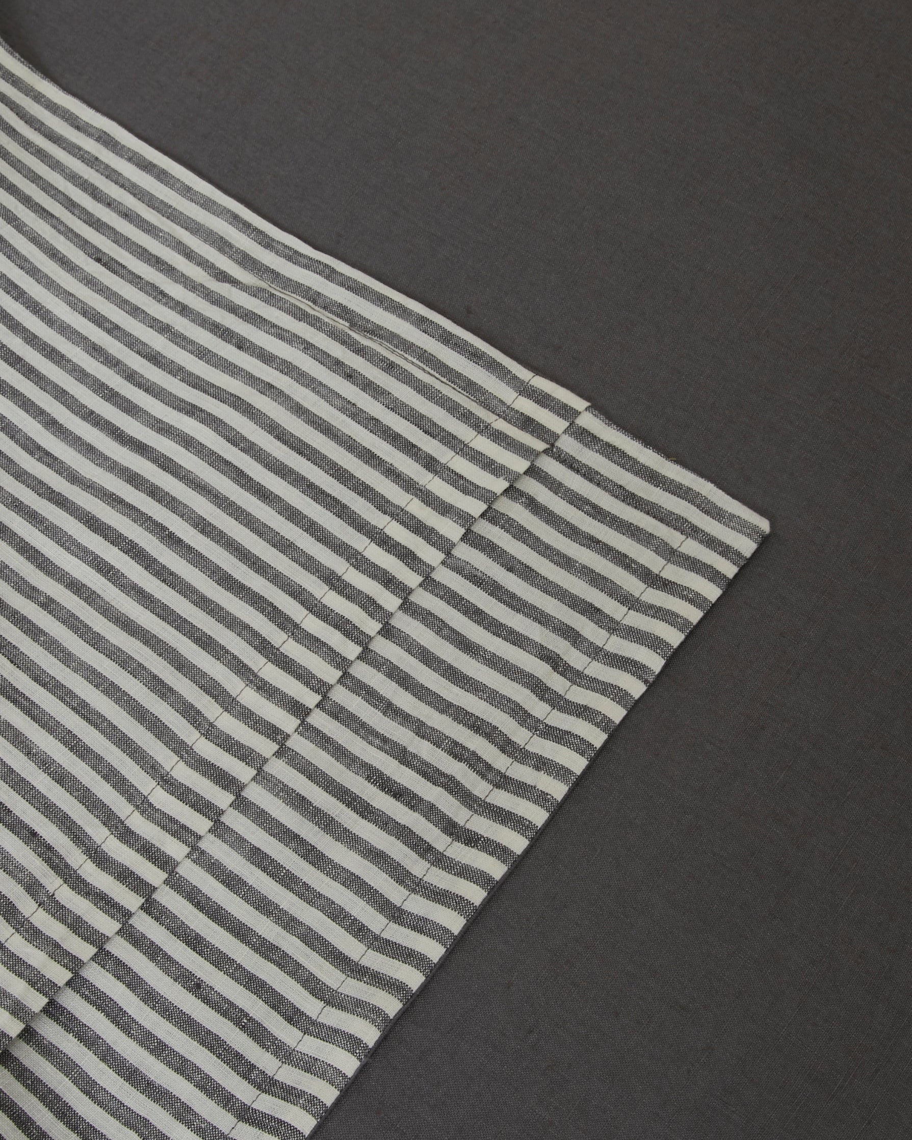 Marcel Linen Duvet Cover | 100% French Flax | Stonewashed | Storm & Storm Stripe | SUNDAY MORNING