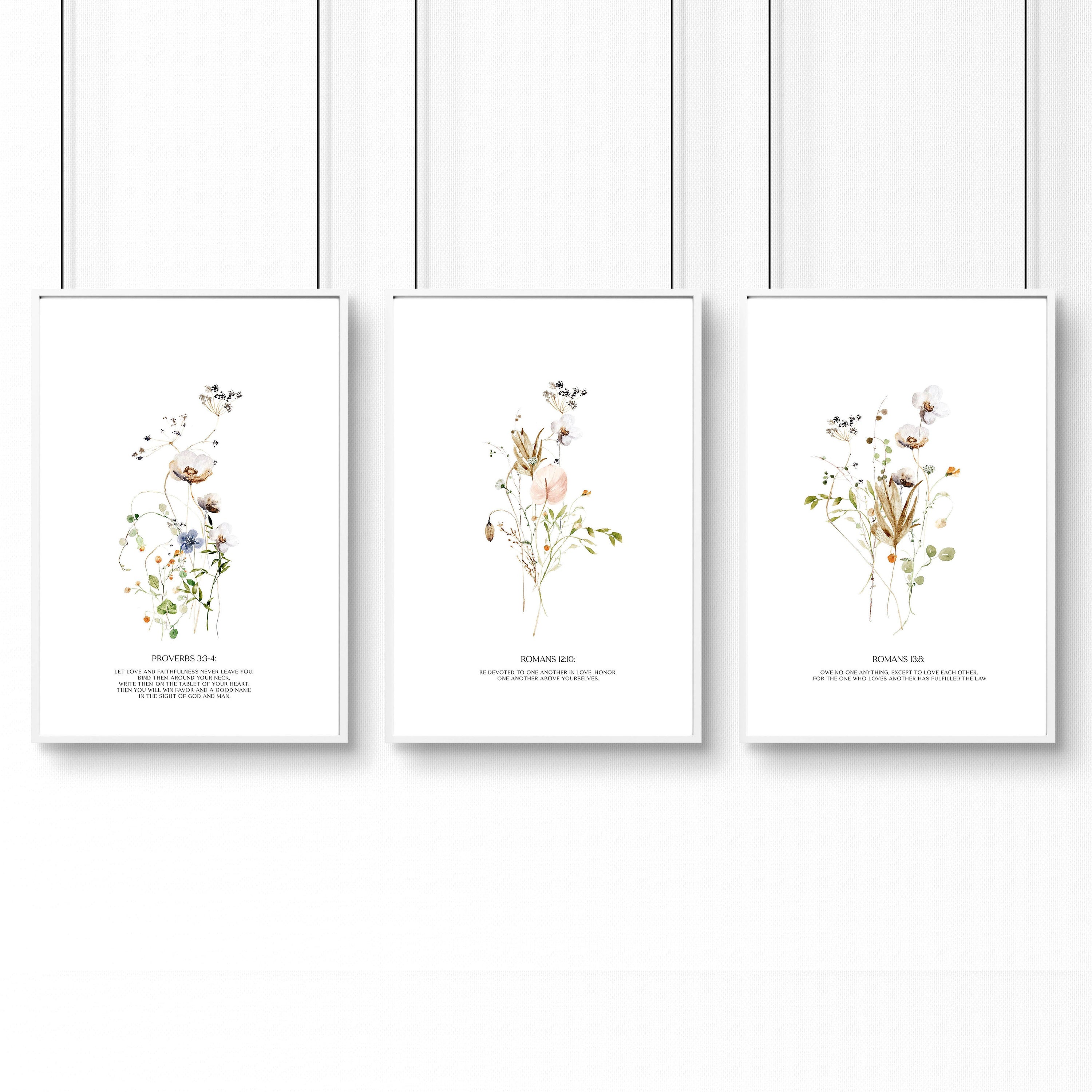 Bible quote wall art | set of 3 Christian wall art prints