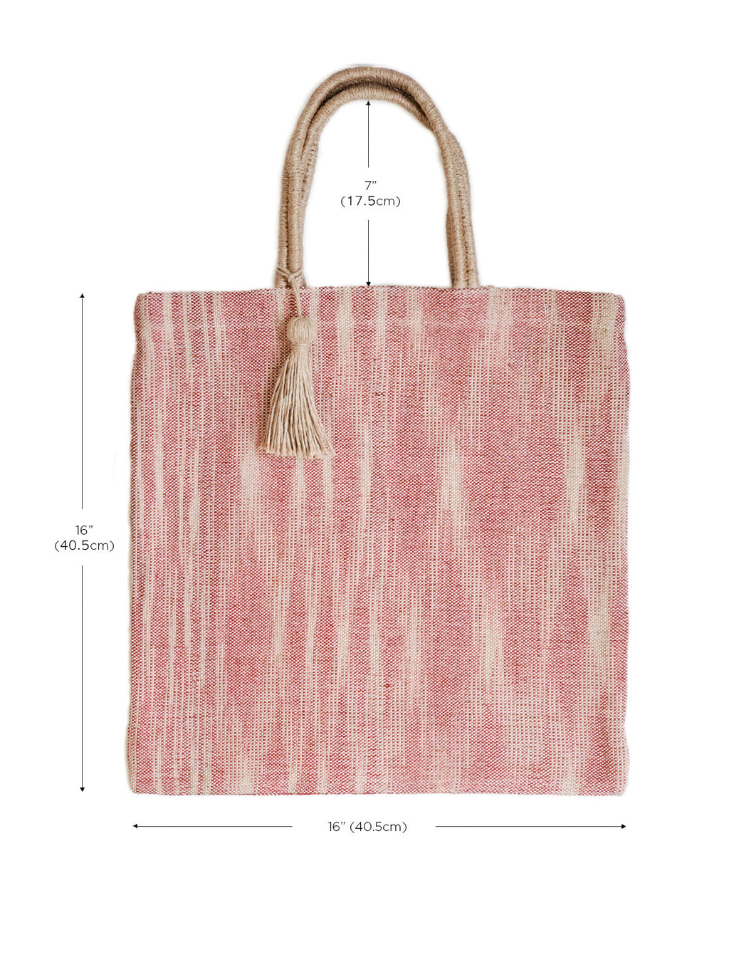 Hand-Loomed Jute Tote Bag - Red