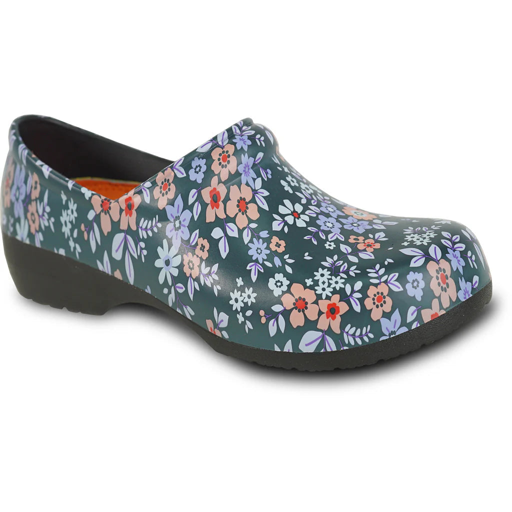 Women's Slip-Resistant Floral Clog | Nurses, Healthcare & Gardening | Sizes 6-12