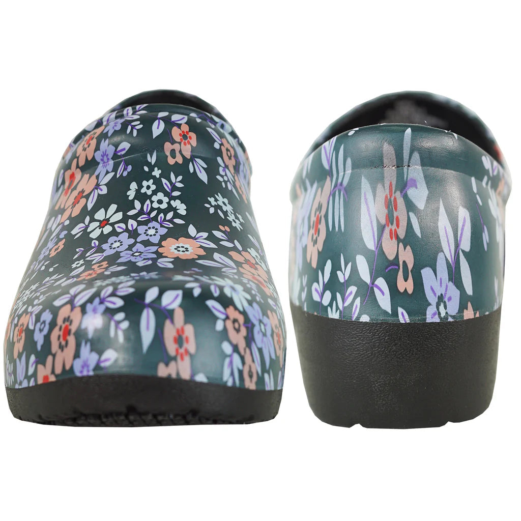 Women's Slip-Resistant Floral Clog | Nurses, Healthcare & Gardening | Sizes 6-12