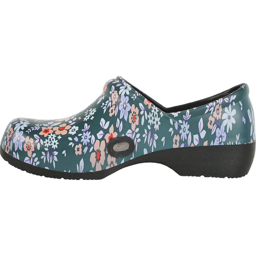 Women's Slip-Resistant Floral Clog | Nurses, Healthcare & Gardening | Sizes 6-12