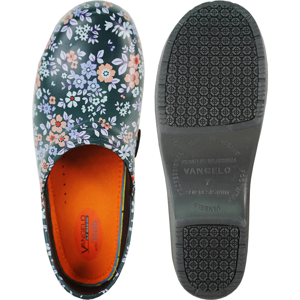 Women's Slip-Resistant Floral Clog | Nurses, Healthcare & Gardening | Sizes 6-12