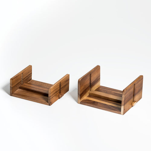 Acacia Wood Napkin Holder | 5.5" x 5.5" | Adjustable Bar | Open Design | Handcrafted | Kalmar Home
