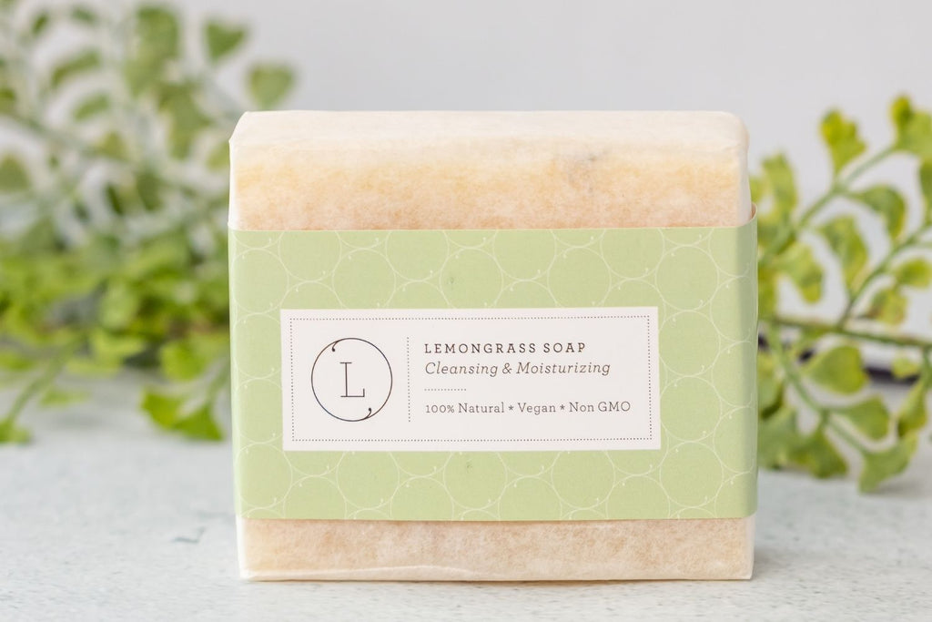 2 x Lemongrass Natural Soap Bars | Cold-Process Handmade | Olive Oil, Himalayan Salt & Shea Butter | 4.5 oz Each | Lizush