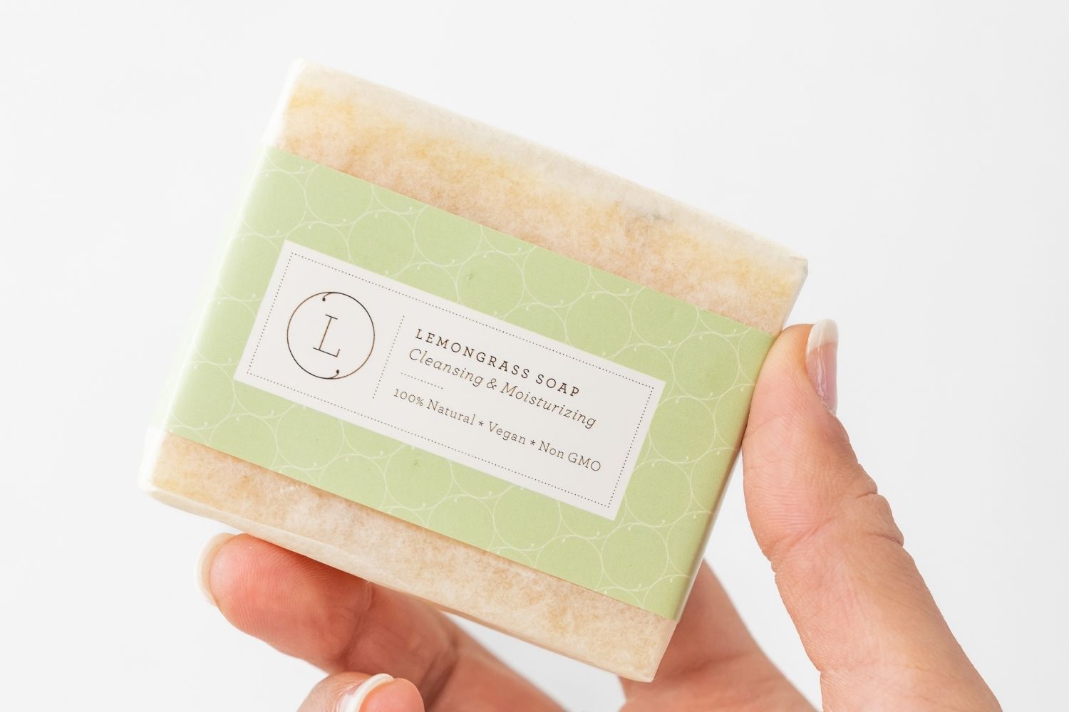 2 x Lemongrass Natural Soap Bars | Cold-Process Handmade | Olive Oil, Himalayan Salt & Shea Butter | 4.5 oz Each | Lizush
