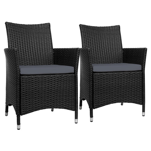 Gardeon Outdoor Dining Chairs Patio Furniture Wicker Garden Cushion