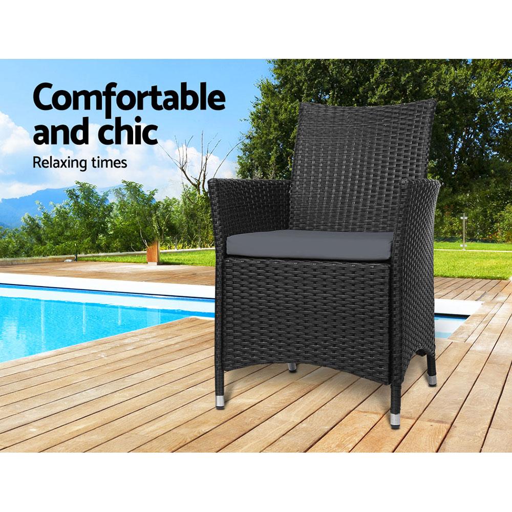 Gardeon Outdoor Dining Chairs Patio Furniture Wicker Garden Cushion