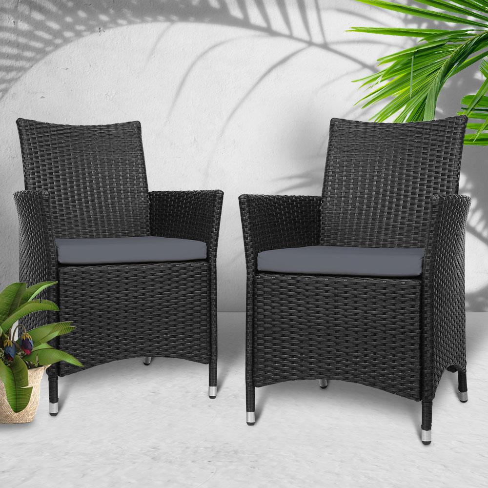 Gardeon Outdoor Dining Chairs Patio Furniture Wicker Garden Cushion