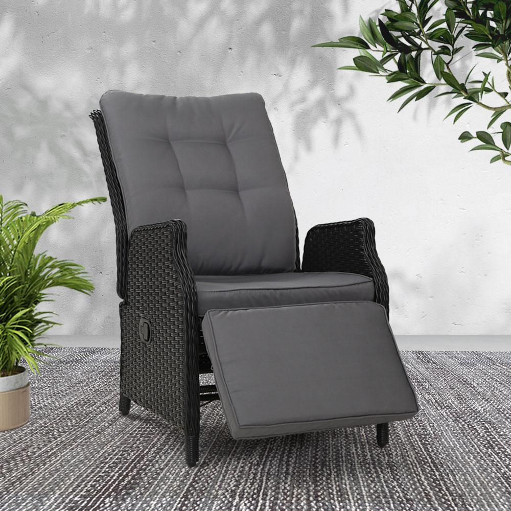 Gardeon Recliner Chairs Sun lounge Wicker Lounger Outdoor Furniture