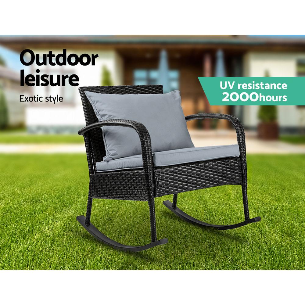 Gardeon Outdoor Furniture Rocking Chair Wicker Garden Patio Lounge