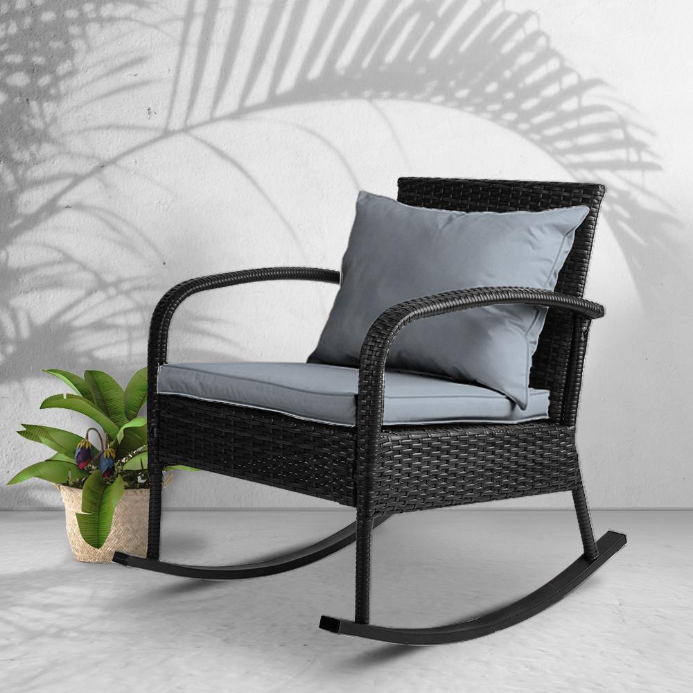 Gardeon Outdoor Furniture Rocking Chair Wicker Garden Patio Lounge