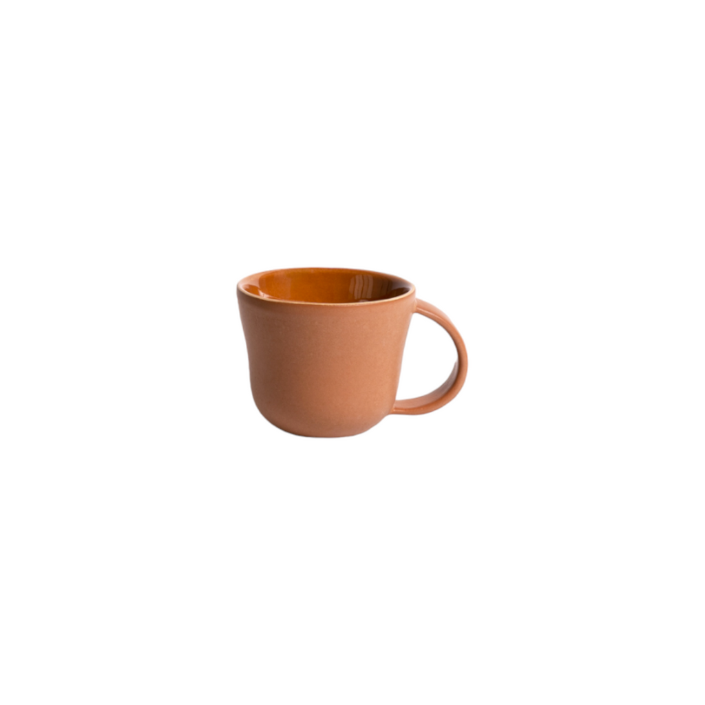 Tunisian Terracotta Mugs | Set of 4 | Handmade Stoneware | Natural Temperature Regulation | 3.4" x 2.8" | Gharyan Stoneware | Powered by People
