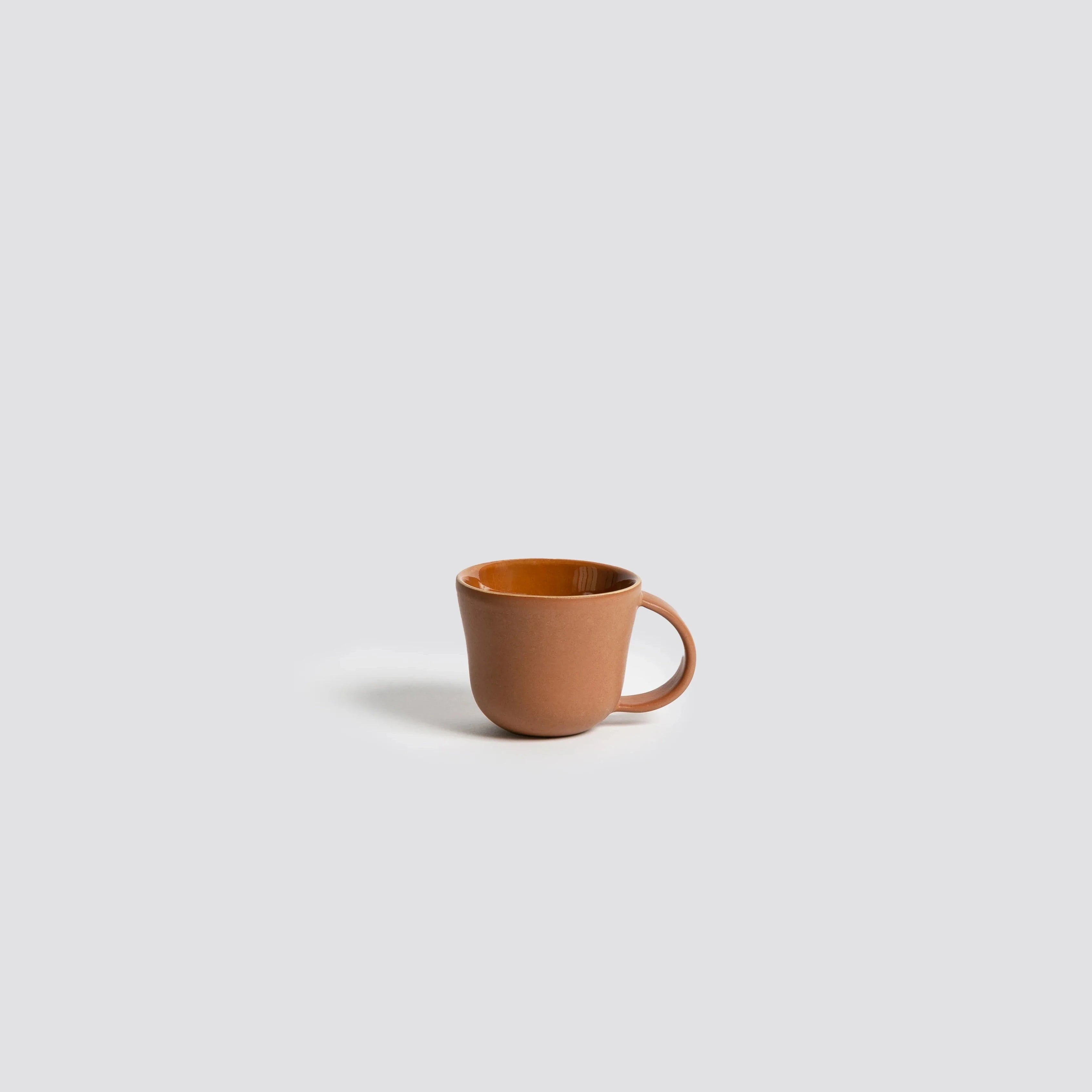 Tunisian Terracotta Mugs | Set of 4 | Handmade Stoneware | Natural Temperature Regulation | 3.4" x 2.8" | Gharyan Stoneware | Powered by People