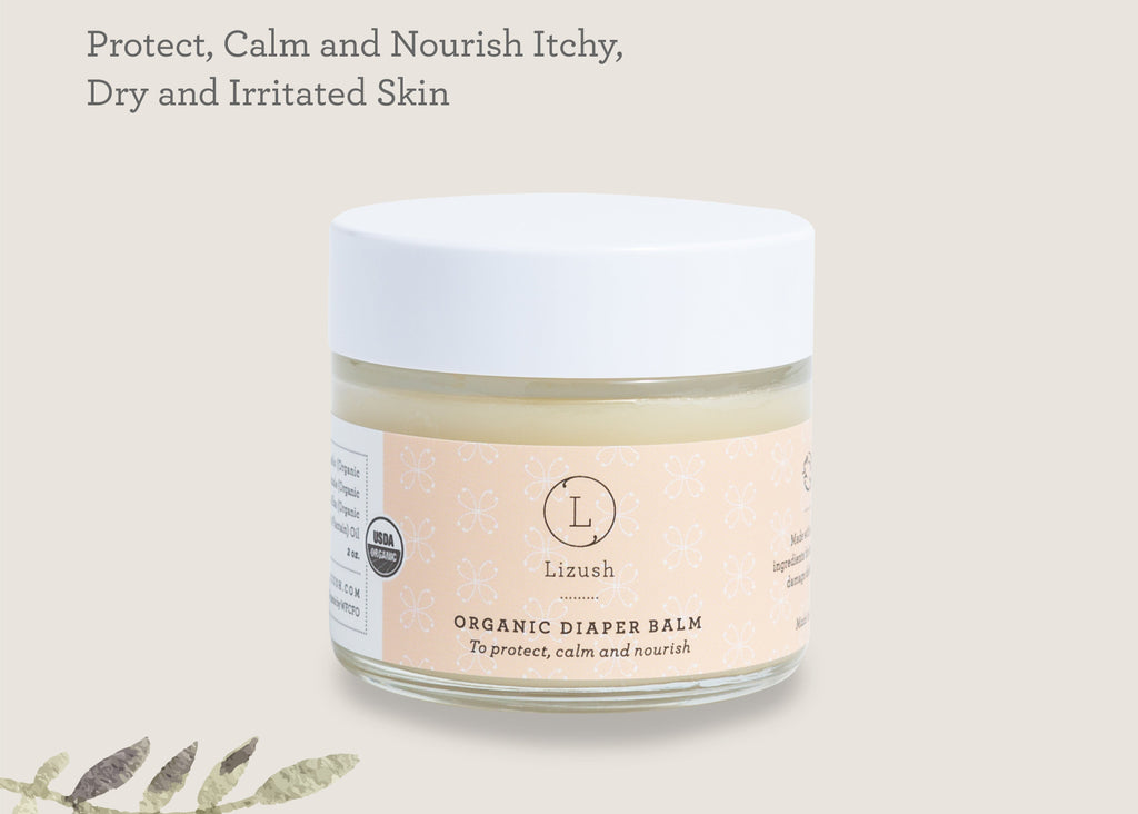 USDA Organic Diaper Balm | Calendula, Comfrey Root & Cocoa Butter | No Preservatives | 100% Natural | 2 oz | Made in USA | Lizush