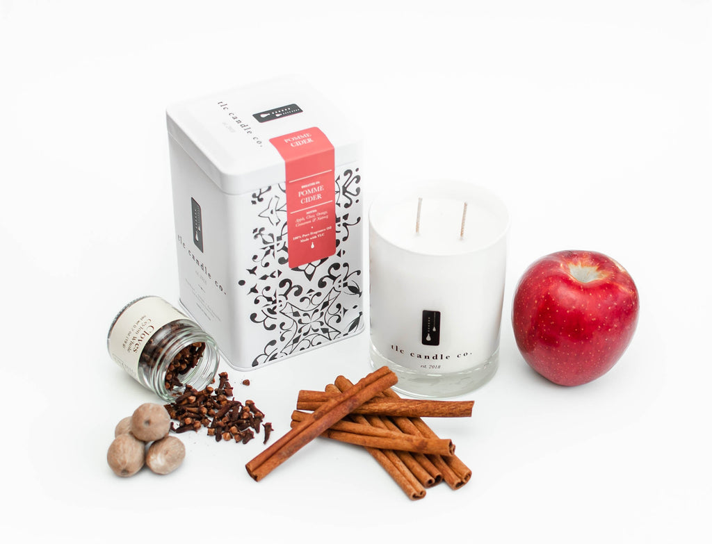Pomme Cider Apple Cider Soy Candle | Apple, Clove, Cinnamon & Nutmeg | 60-70 Hr Burn | TLC Candle Co.