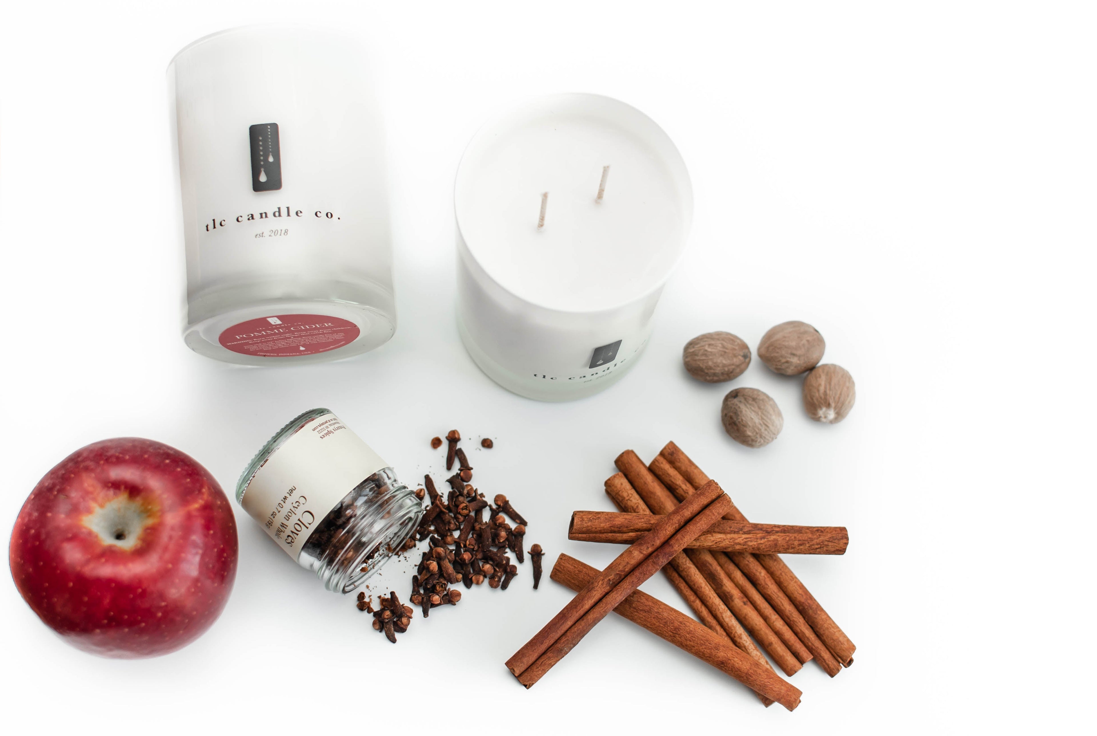 Pomme Cider Apple Cider Soy Candle | Apple, Clove, Cinnamon & Nutmeg | 60-70 Hr Burn | TLC Candle Co.