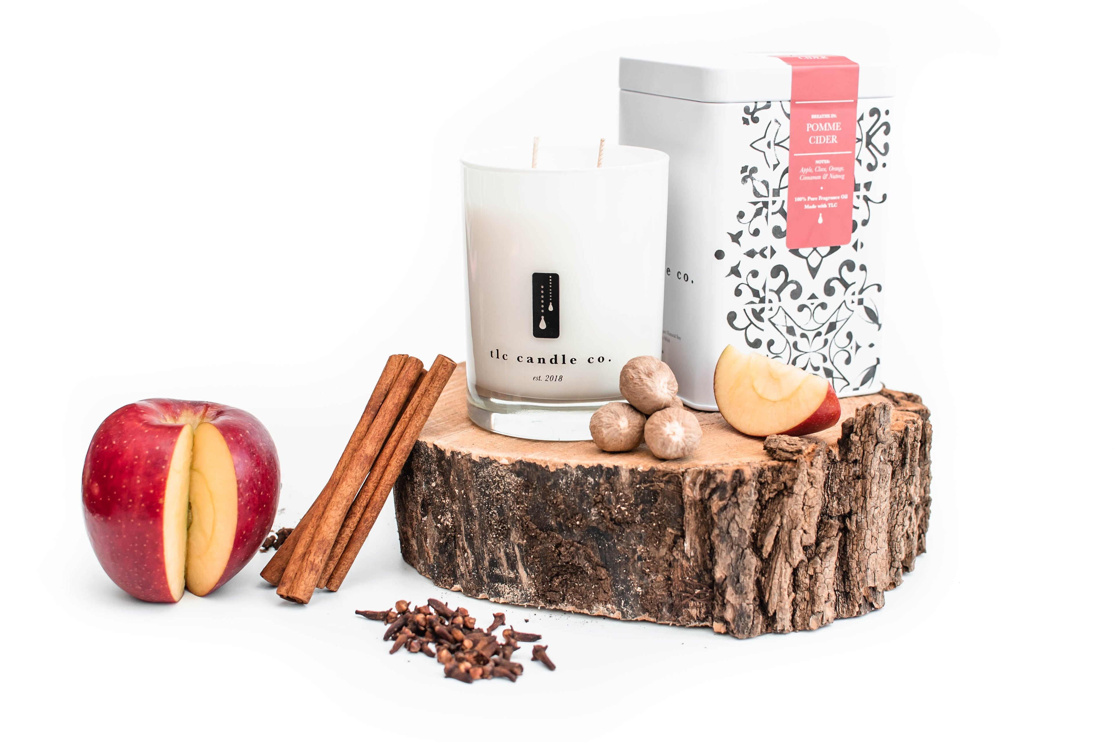 Pomme Cider Apple Cider Soy Candle | Apple, Clove, Cinnamon & Nutmeg | 60-70 Hr Burn | TLC Candle Co.