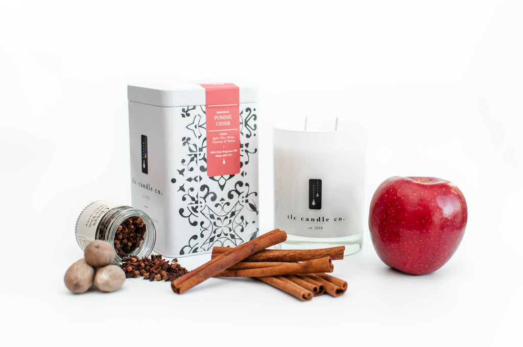 Pomme Cider Apple Cider Soy Candle | Apple, Clove, Cinnamon & Nutmeg | 60-70 Hr Burn | TLC Candle Co.