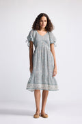 Serene Symphony Midi Dress in Sage Green