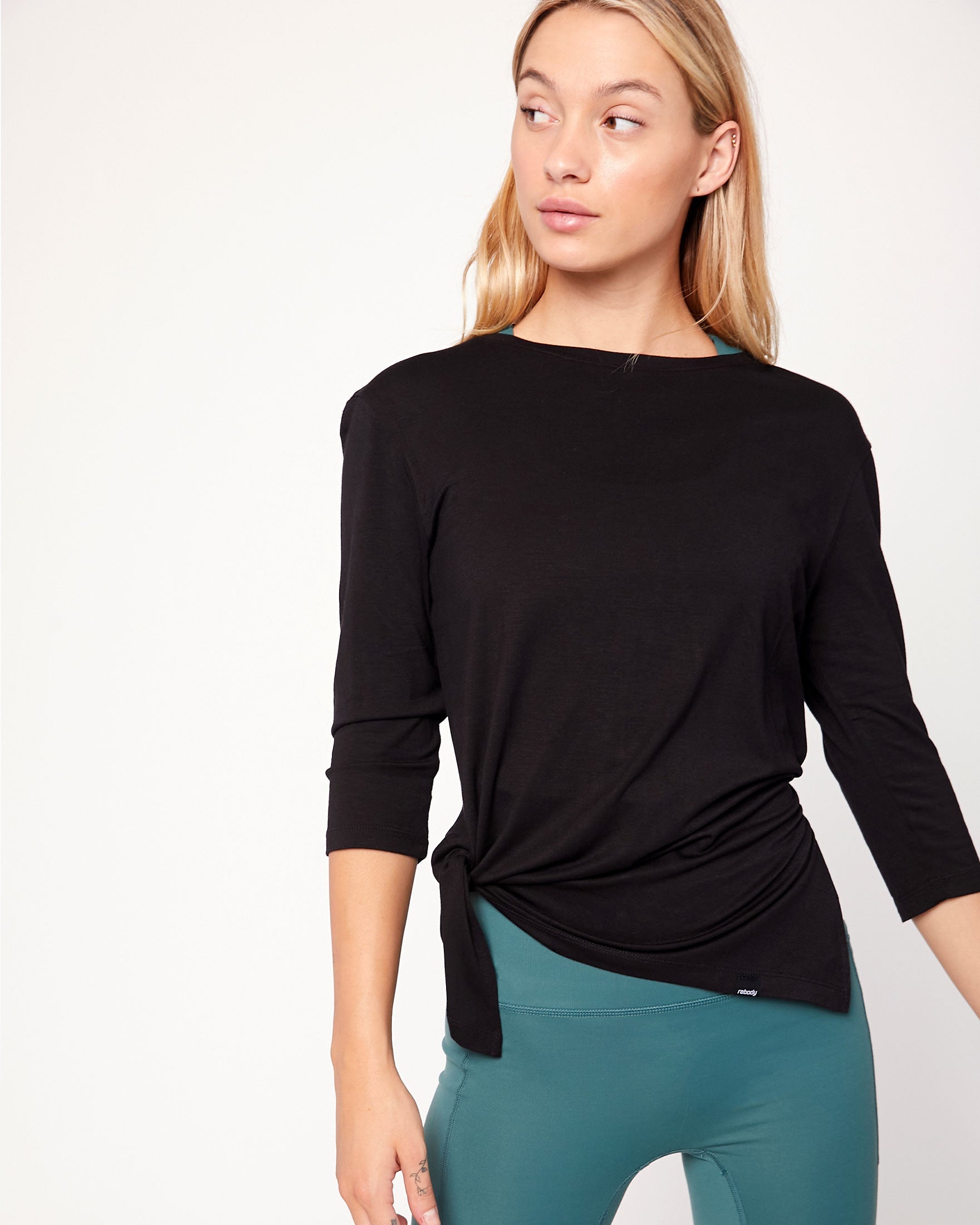Side Tie 3/4 Sleeve Top