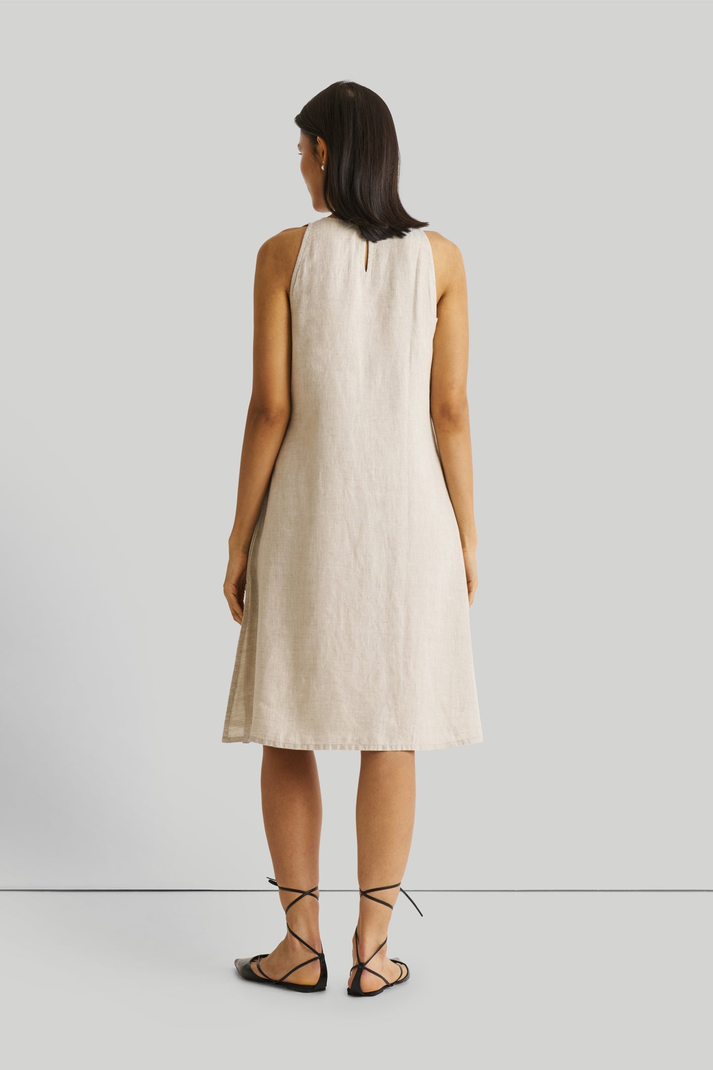 Reading Tea Leaves Dress in Ecru | 100% Hemp Slub | V-Neck | A-Line | Side Slits | Pockets | XS–3XL | Reistor