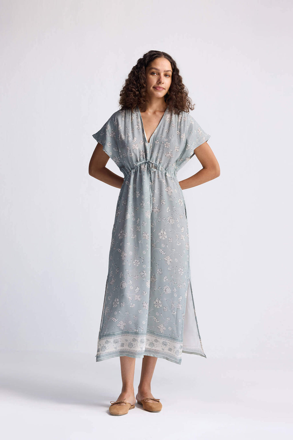 Gathered Maxi Dress – Sage Green | Serene Symphony