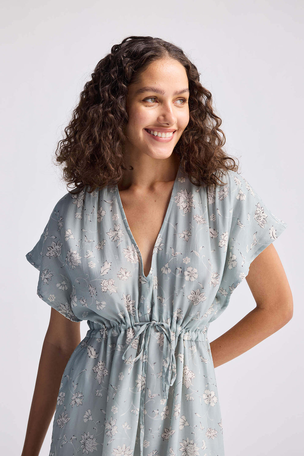 Gathered Maxi Dress – Sage Green | Serene Symphony