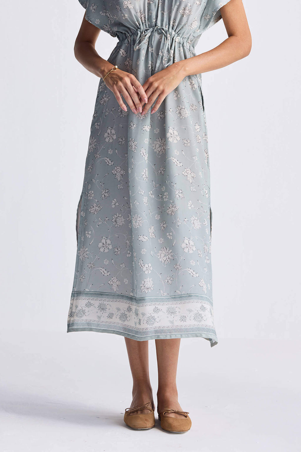 Gathered Maxi Dress – Sage Green | Serene Symphony