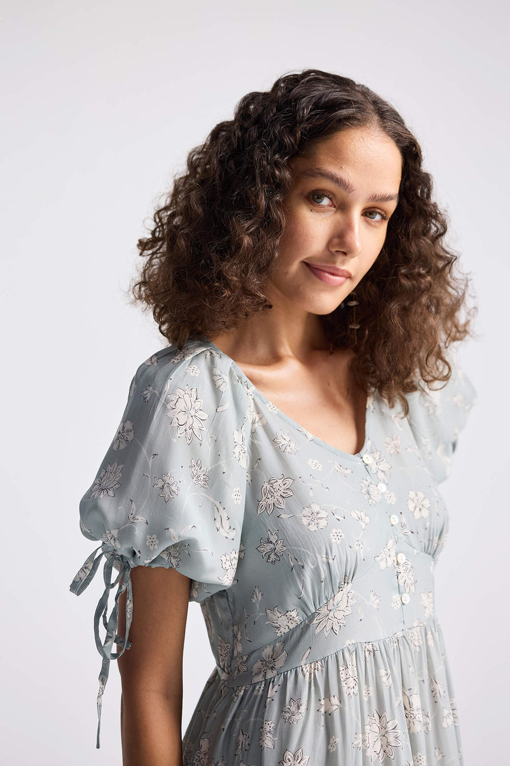 Serene Symphony Midi Dress in Sage Green