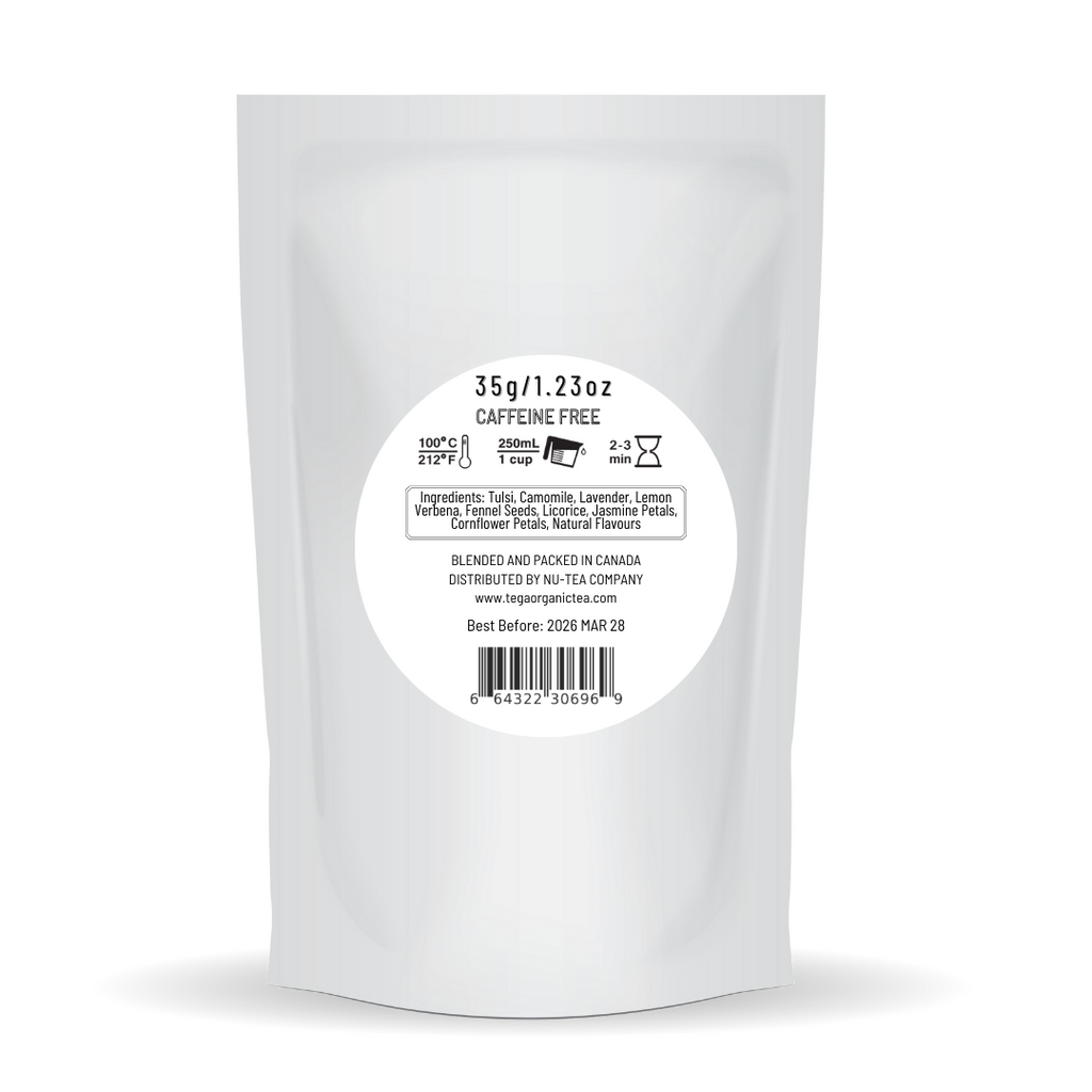 Relax Luxury Loose Leaf Herbal Tea | Tulsi, Chamomile, Lavender, Lemon Verbena & Jasmine | Caffeine-Free | Tega Tea