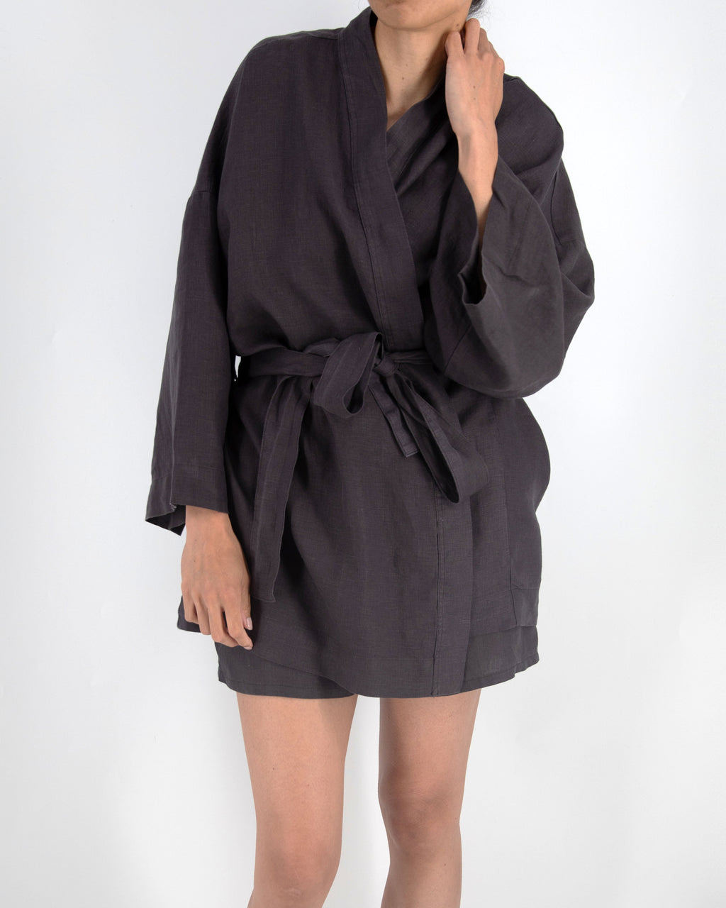 Rie Short Linen Kimono Set | 100% French Flax Linen | Stone-Washed | Kimono Top & Linen Shorts | 8 Colors | S–L | Sunday Morning