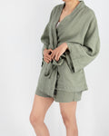 Rie Short Linen Kimono Set | 100% French Flax Linen | Stone-Washed | Kimono Top & Linen Shorts | 8 Colors | S–L | Sunday Morning
