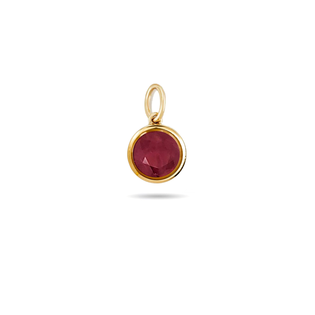 14KT Solid Gold Birthstone Charm | Natural Gemstone | Personalized Fine Jewelry