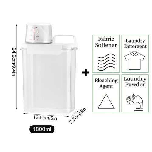 1100/1800/2300Ml Refillable Laundry Detergent Dispenser Empty Tank for