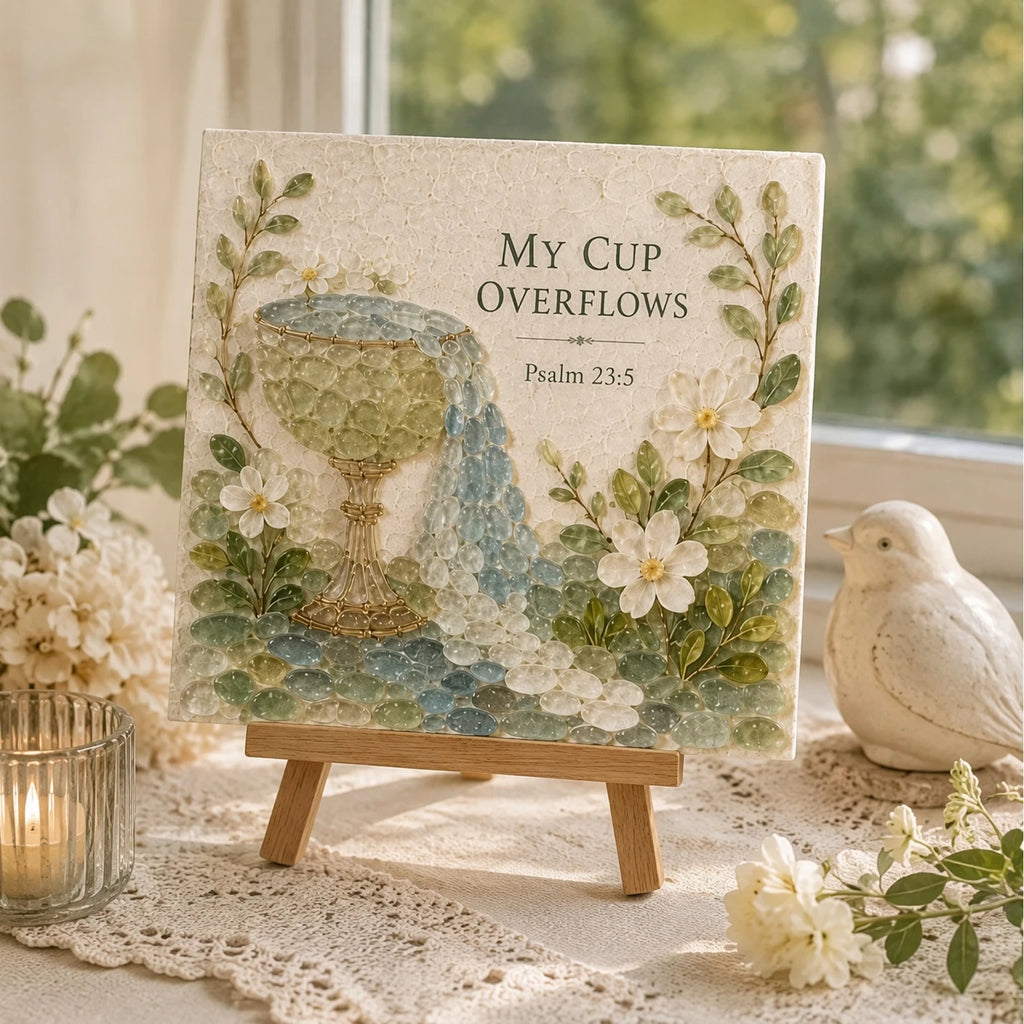 DIY Sea Glass Mosaic Art Kit Bible Verse Christian Wall Decor