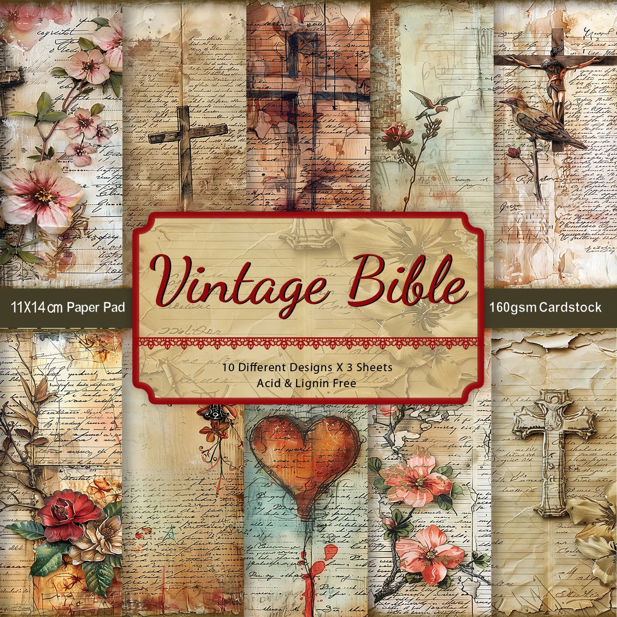 30pcs Bible Decorative Scrapbook Paper,For Bible