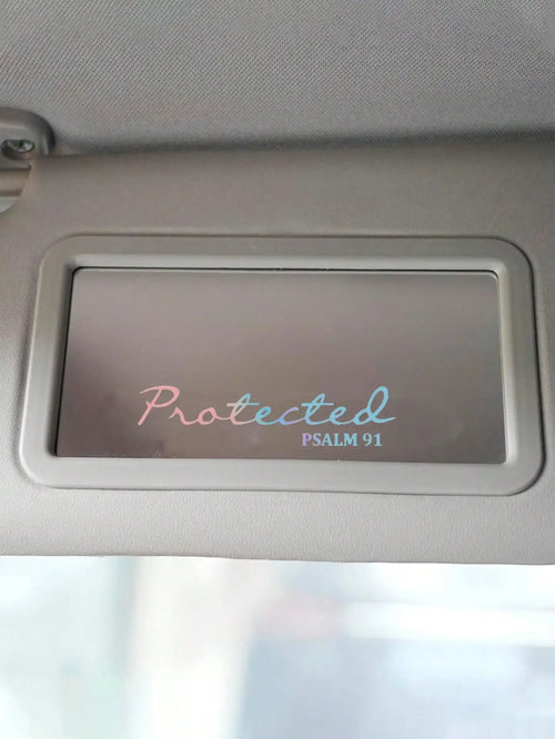 Bible Verse Mirror Sticker – "Psalm 91: Under Protection" Christian