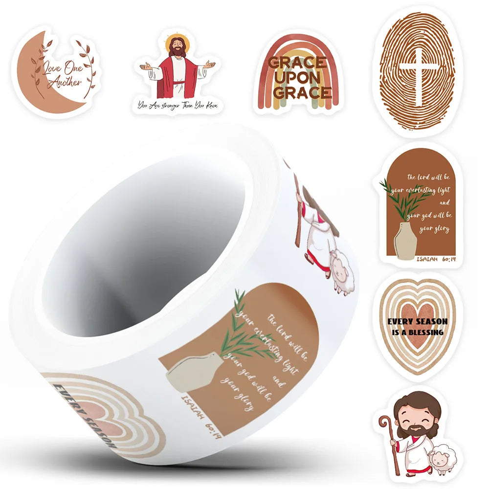 500pcs Jesus Bible Sticker For Laptop Phone Case Guitar Skateboard