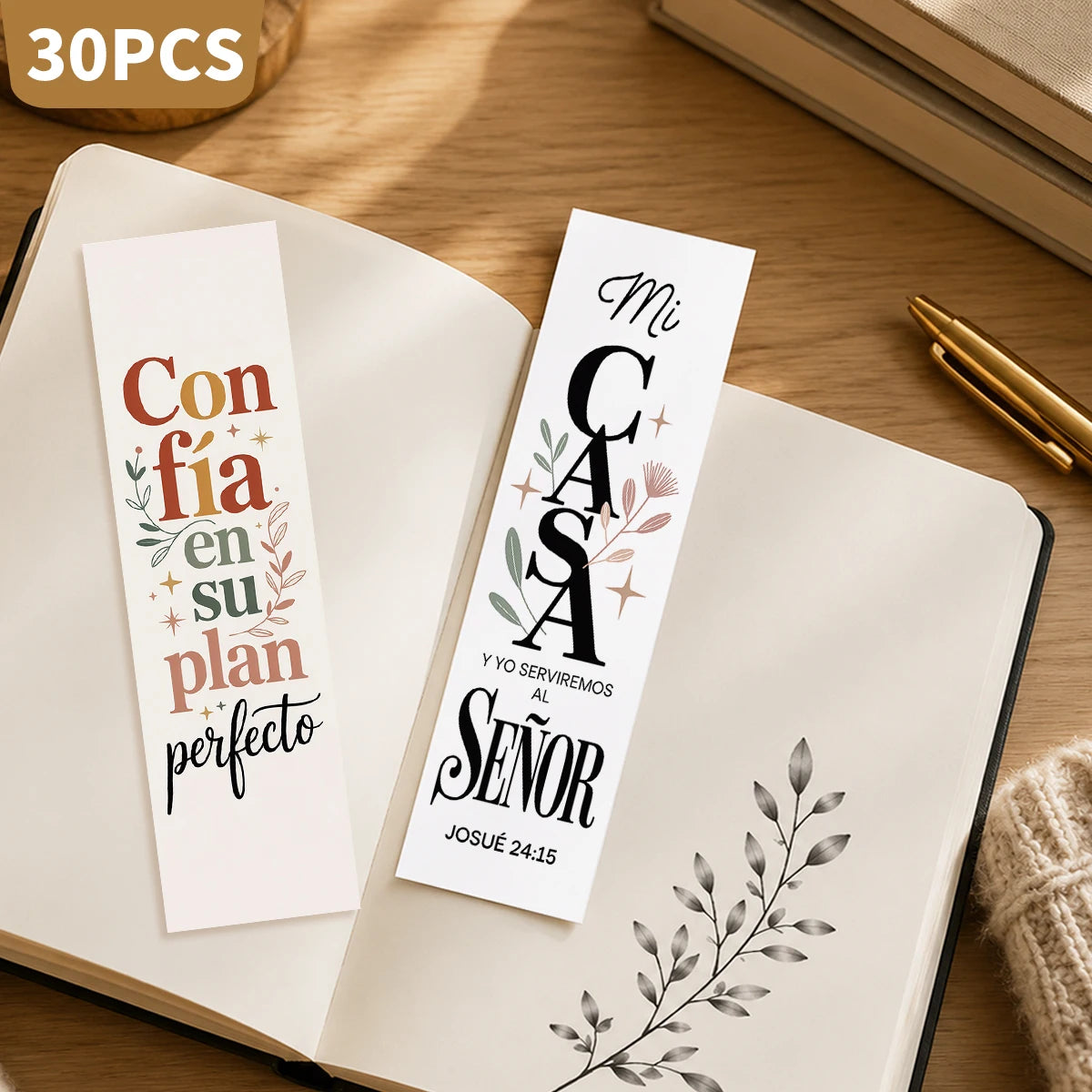 30pcs Spanish Inspirational Bible Verse Bookmarks For Scripture
